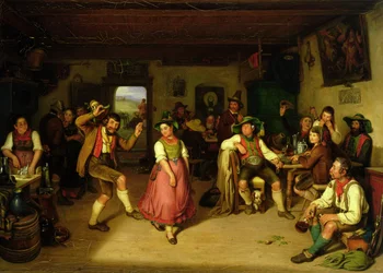 Tir à la cible et danse en Haute-Bavière, 1841